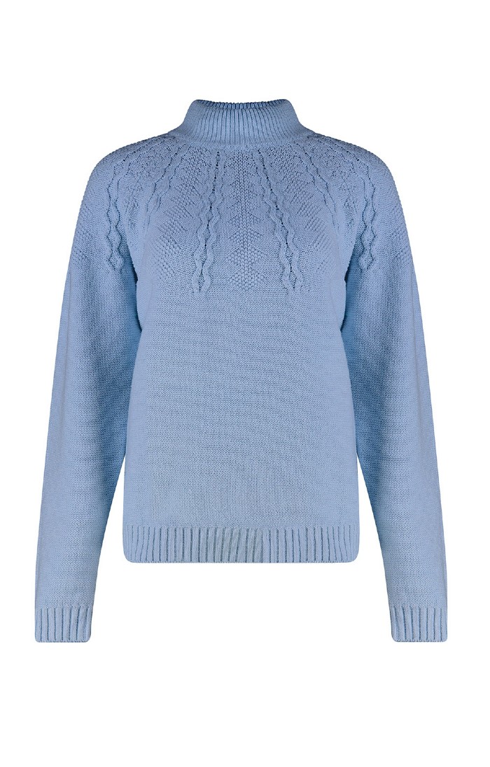 Ladies Cotton Rich Cable Knit Yoke Jumper