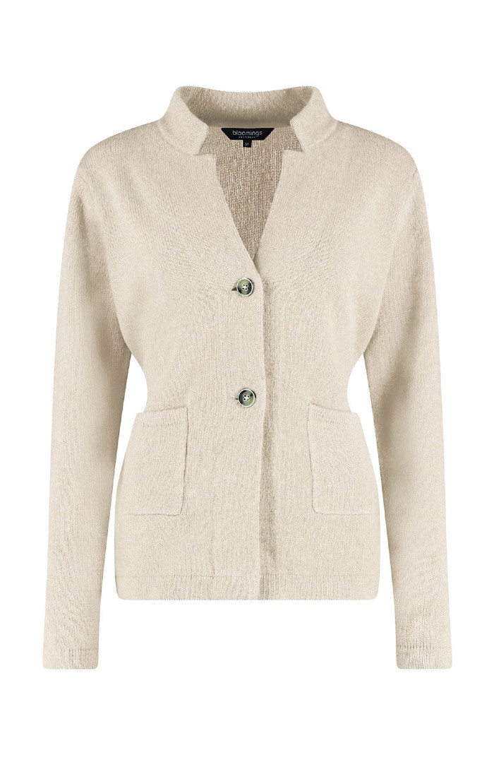 Ladies Lambswool Knitted Notched Collar Blazer Natural House of Bruar