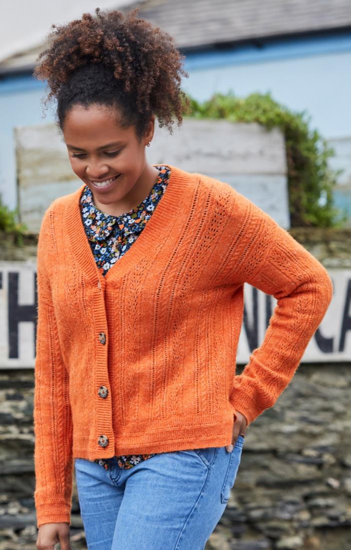 Ladies Lily u0026 Me Cornwall Pointelle Cardigan - House of Bruar