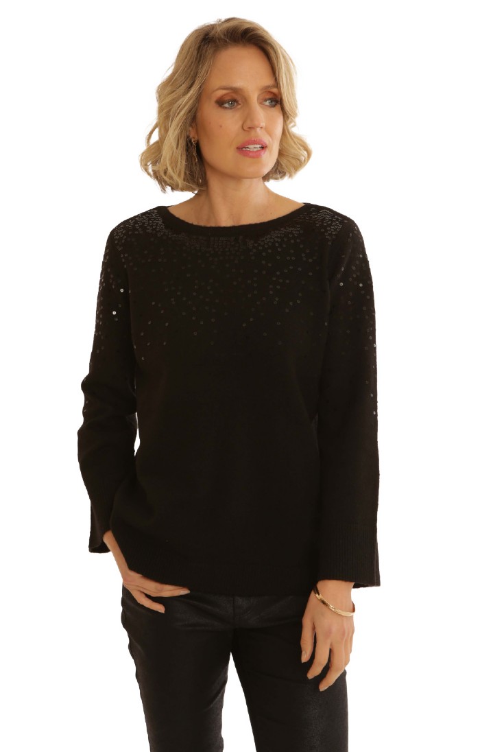 Sequin shoulder jumper outlet