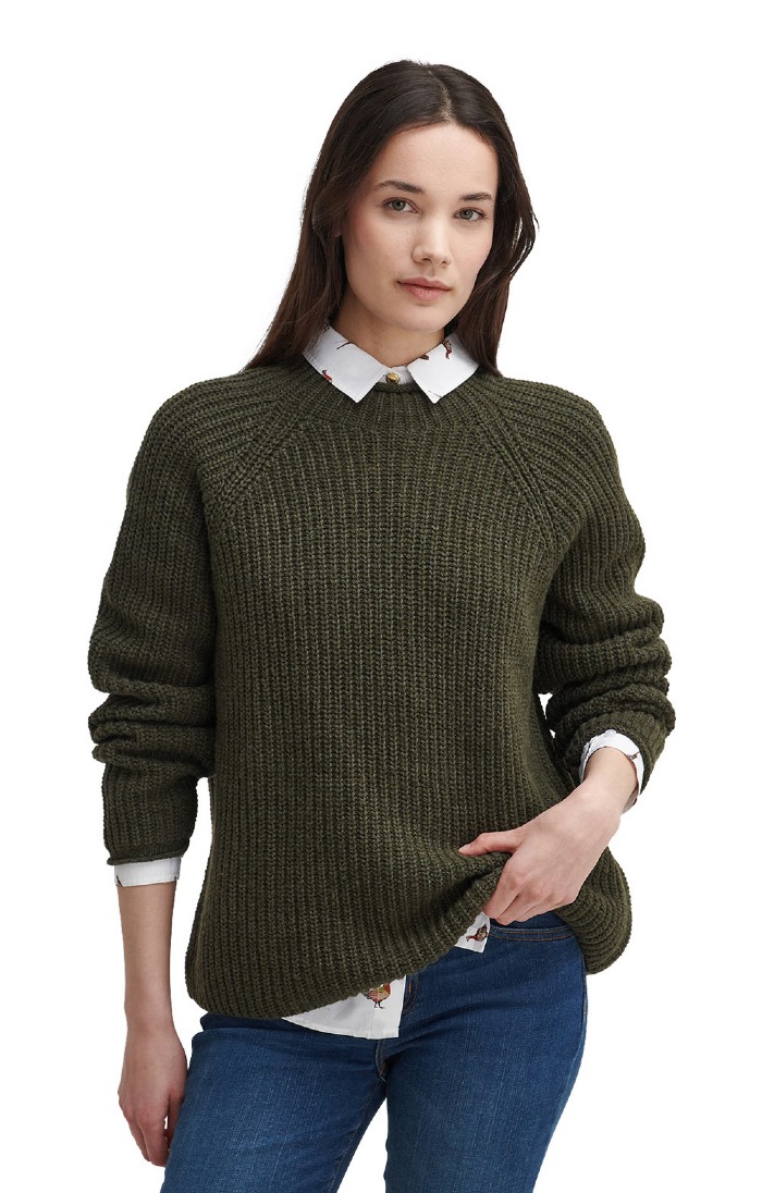 Ladies Barbour Willows Knit Jumper Green House of Bruar