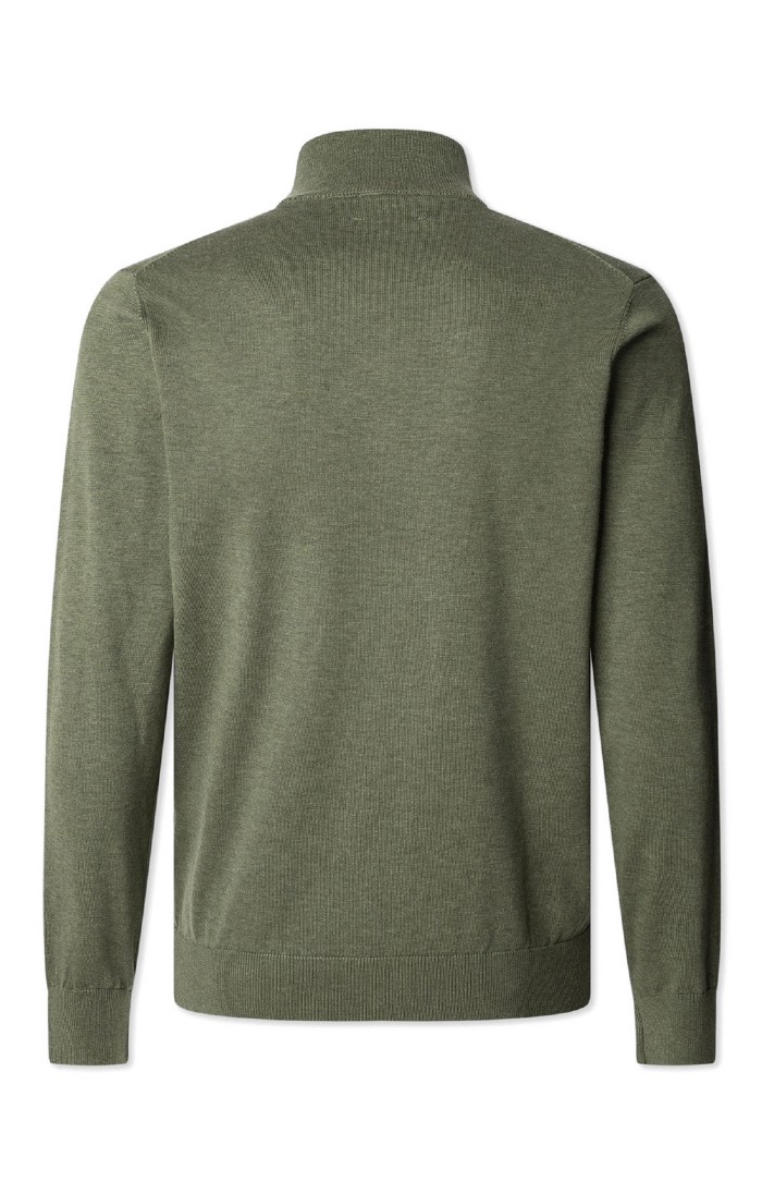 Men's Hackett Cotton & Silk Quarter Zip Sweater, White