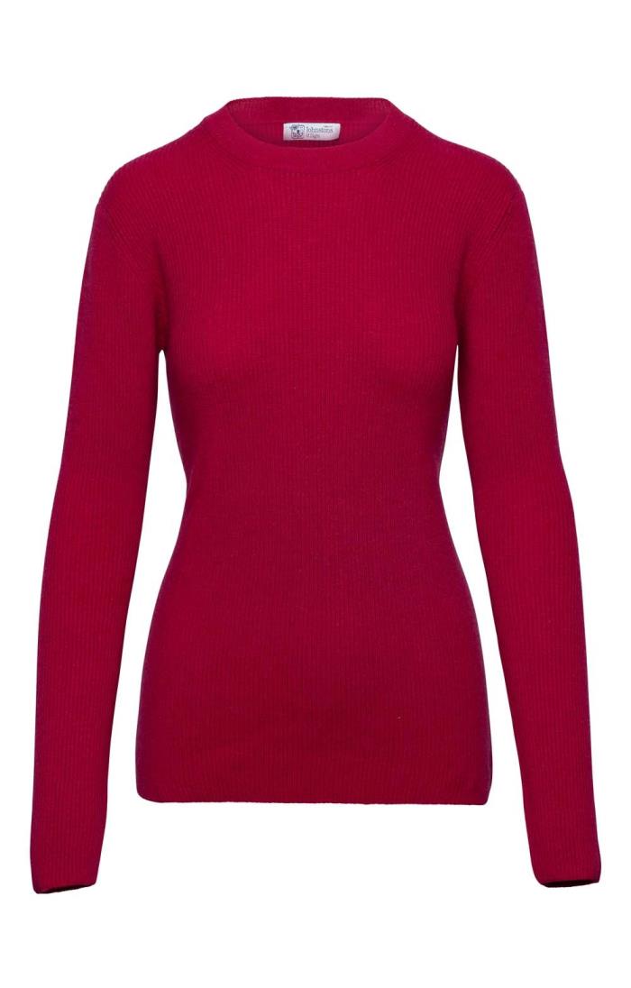 Ladies Cashmere Ribbed Sweater - House of Bruar