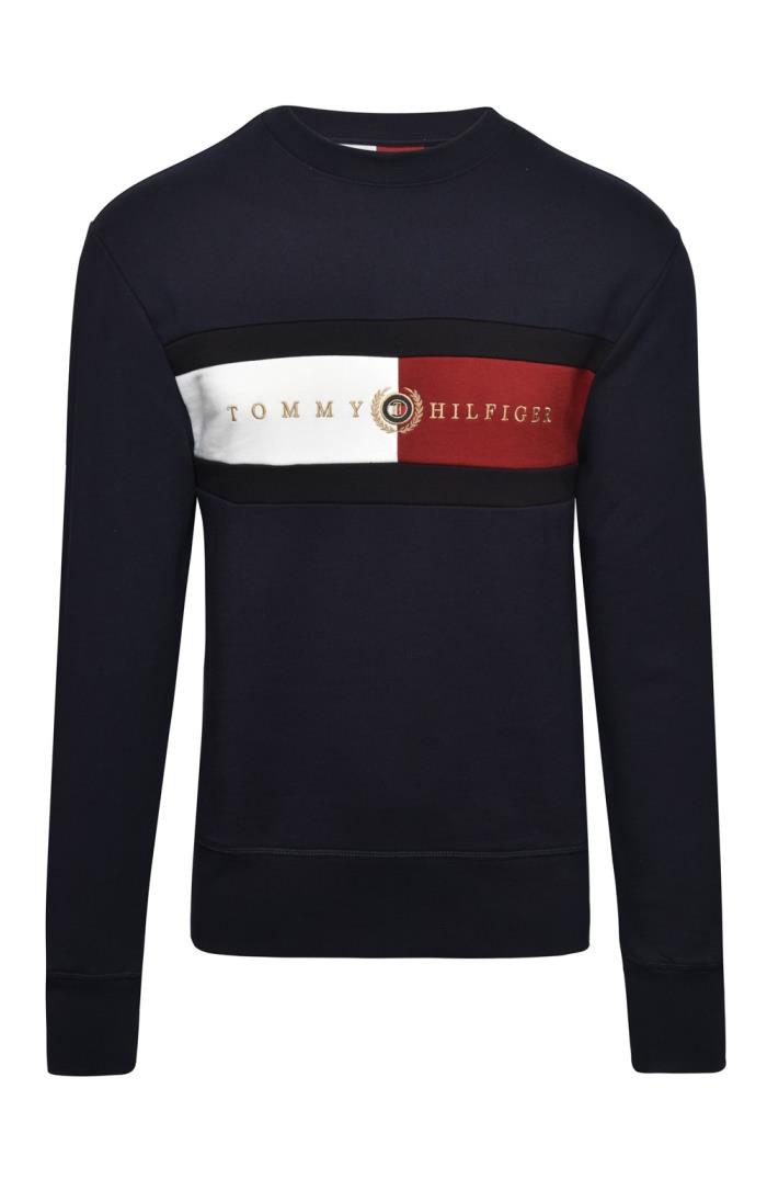 Men s Tommy Hilfiger Icon Insert Crew Neck Jumper House of Bruar