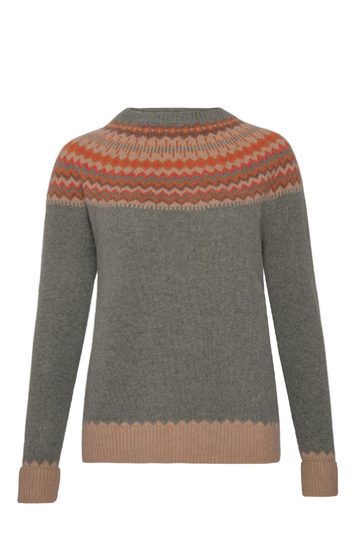Ladies Fairisle Lambswool Crewneck Jumper House of Bruar