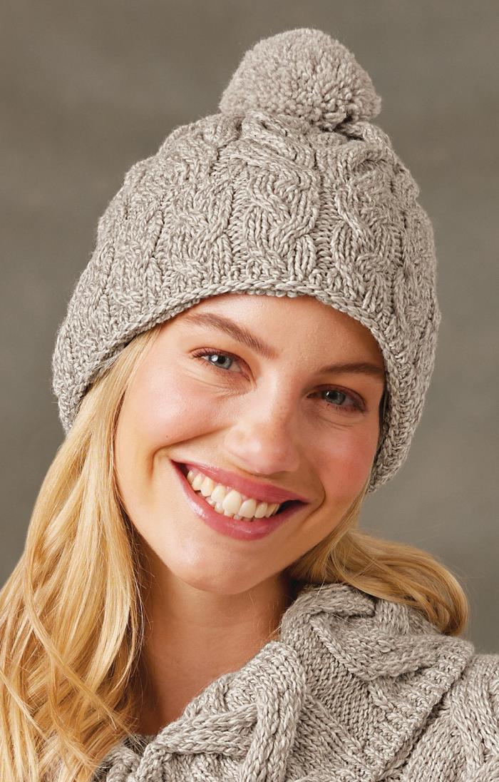 Ladies Aran Knit Cable Beanie House of Bruar