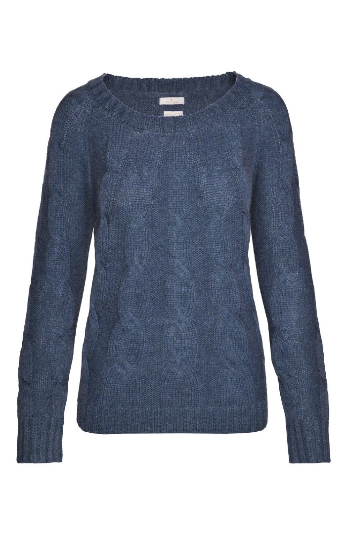 Ladies Merino Cashmere Sunray Cable House of Bruar