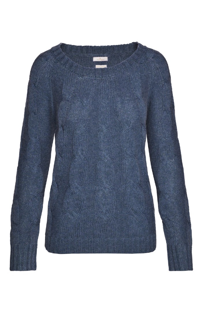 Ladies Merino Cashmere Sunray Cable - House of Bruar