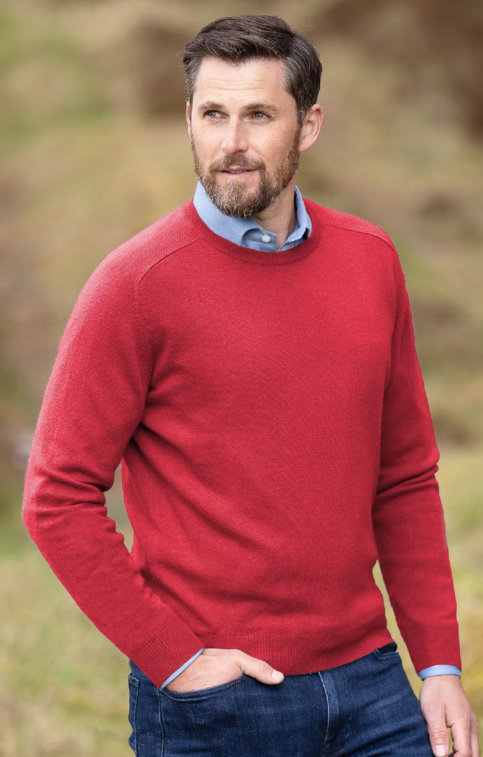 Mens red cashmere sweater outlet