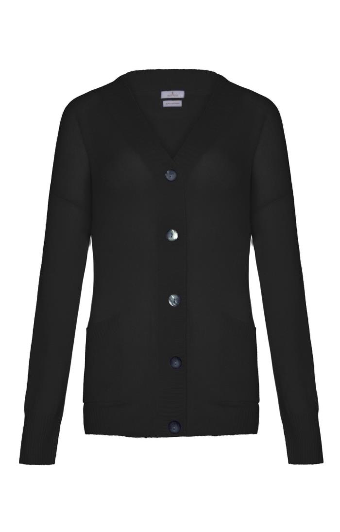 Ladies black boyfriend cardigan top