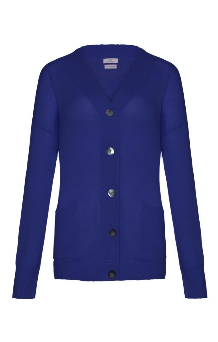Royal blue on sale cashmere cardigan