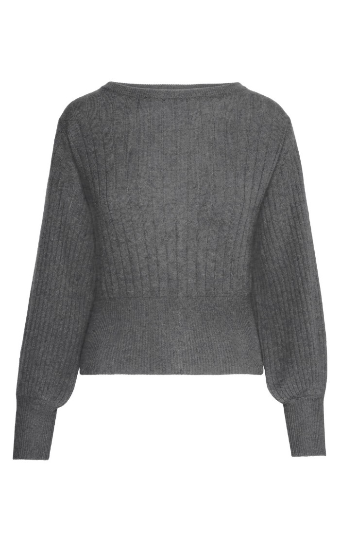 Ribbed balloon deals sleeve sweater
