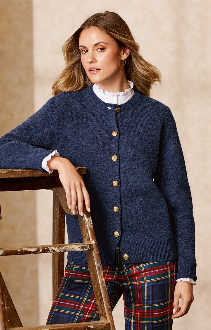 Ladies 3 Ply Cashmere Cardigan