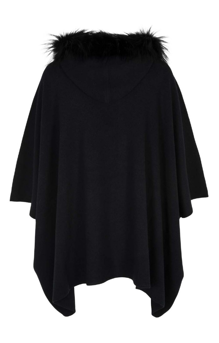 Black cape with fur collar clearance