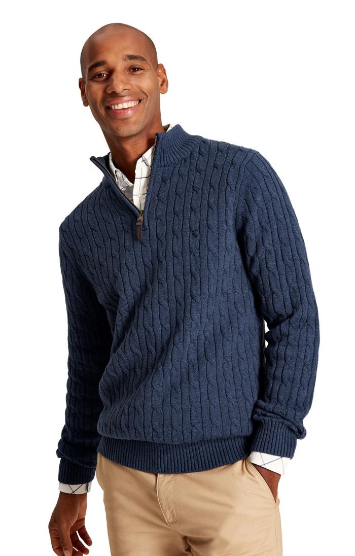 Mens Joules Cable Kit Zip Jumper - House of Bruar