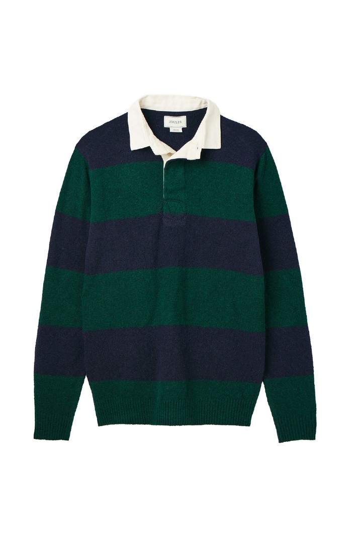 【か】【roku】RUGBY SHIRT KNIT 6（ロク）の「＜6(ROKU)＞SHEER JAQUARED RUGBY SHIRT KNIT