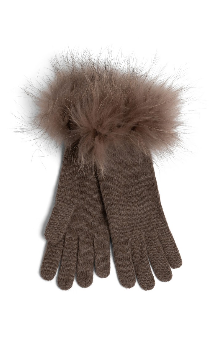 Cashmere fur gloves discount