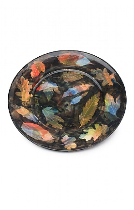 Coloured Leaves and Black Plate by Sophie MacCarthy Coloured Leaves and Black Plate by Sophie MacCarthy