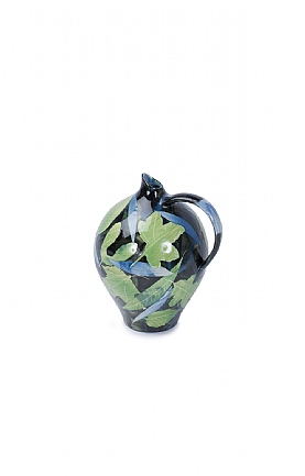 Green and Blue Leaves Large Oil Jar by Sophie MacCarthy Green and Blue Leaves Large Oil Jar by Sophie MacCarthy