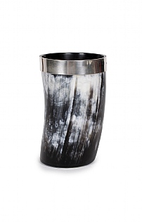 Horn Cup With Silver Plated Band Horn Cup With Silver Plated Band