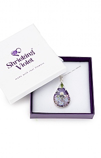 Real Flower Large Teardrop Pendant