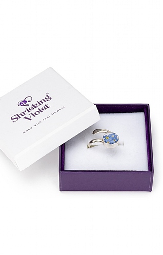 Shrieking Violet Real Flower Adjustable Ring