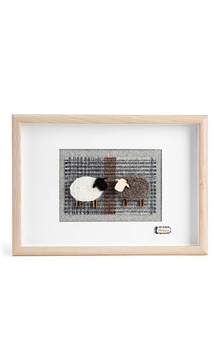 Driftwood Framed Double Sheep Picture