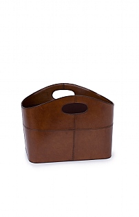 Leather Curved Magazine Basket Leather Curved Magazine Basket