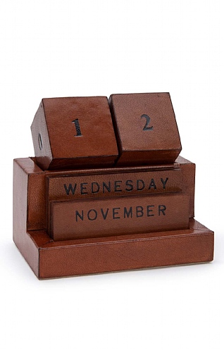 Leather Block Perpetual Calendar Leather Block Perpetual Calendar