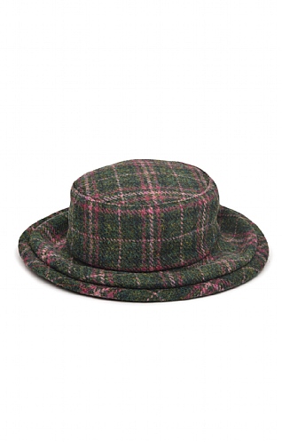 Glen Appin of Scotland Harris Tweed Cloche Hat, Dark Green