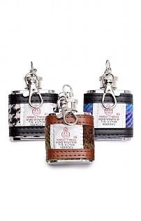 Harris Tweed Hip Flask Keyring