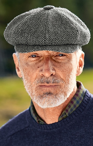 Glen Appin of Scotland Harris Tweed Shelby Cap, Grey Herringbone