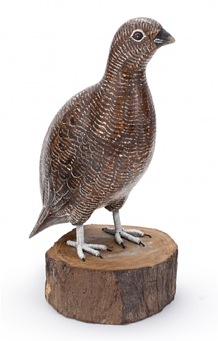 Hand Carved Female Grouse