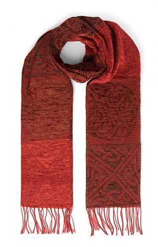 House Of Bruar Jacquard Scarf, Russet