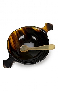 Horn Handled Bowl and Spoon