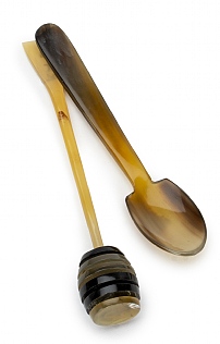Horn Honey Dipper & Marmalade Spoon Set