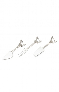 Set Of 3 Stag Head Cheese Knives