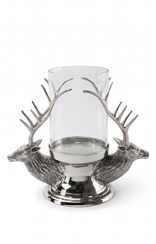 Double Stag Head Hurricane Lantern