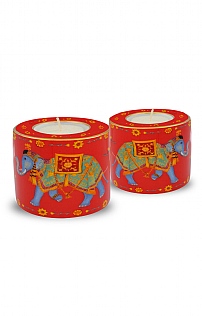 Halcyon Days Elephant Tealight Set