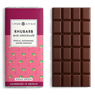 Choc Affair Rhubarb Milk Chocolate 90g Choc Affair Rhubarb Milk Chocolate 90g