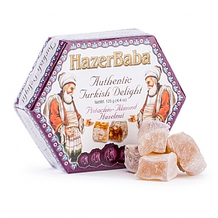 Hazer Baba Pistachio, Almond and Hazelnut Turkish Delight 125g Hazer Baba Pistachio, Almond and Hazelnut Turkish Delight 125g