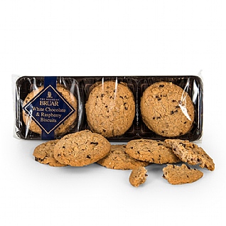 The House of Bruar White Chocolate & Raspberry Biscuit 150g The House of Bruar White Chocolate & Raspberry Biscuit 150g
