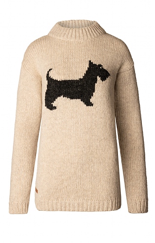 Pachamama Pure Wool Scottie Dog Jumper Black House of Bruar