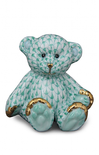 Herend Green Teddy Bear