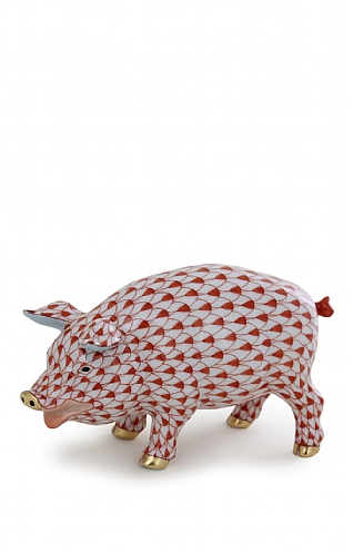 Herend Red Open Mouth Pig