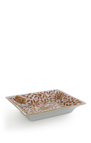 Herend Medium White & Orange Jewellery Tray