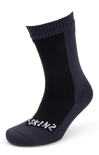 Sealskinz Waterproof Cold Weather Mid Length Sock - Black, Black