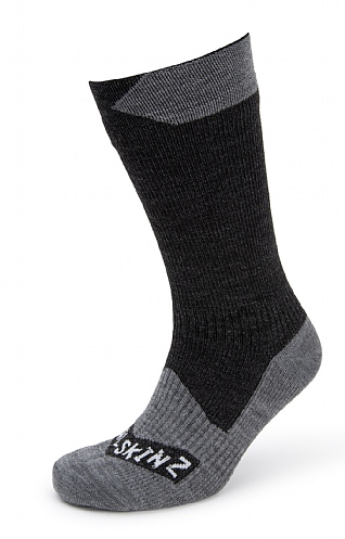 Sealskinz Waterproof All Weather Mid Length Sock, Grey