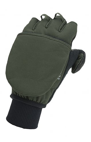Sealskinz Windproof Cold Weather Convertible Mitt - Olive, Olive