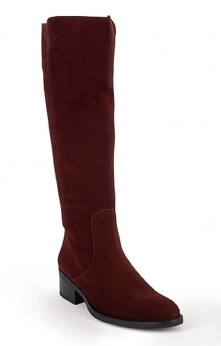 House of Bruar Long Suede Boot - Burgundy red, Burgundy
